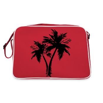 palm trees - Retro Tasche - Rot/Weiß - Hinten