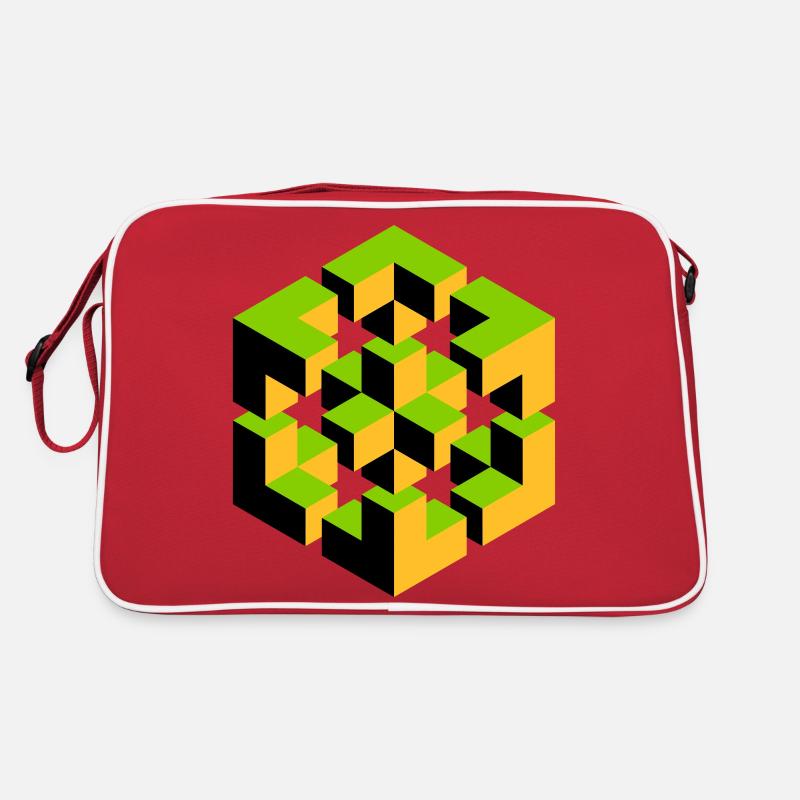 impossible figure Escher cube geometry fantasy Retro Bag