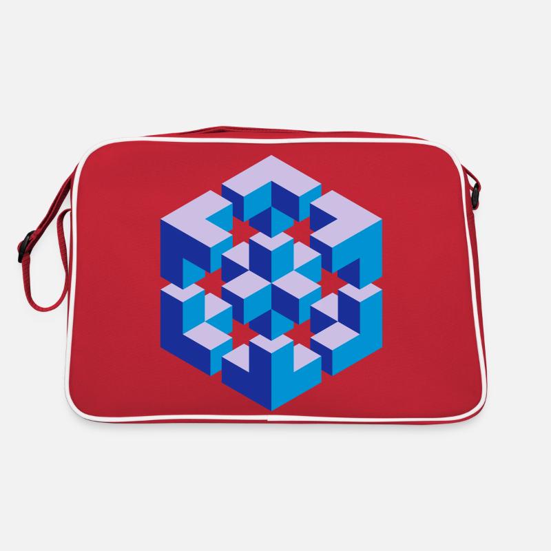 impossible figure Escher cube geometry fantasy Retro Bag