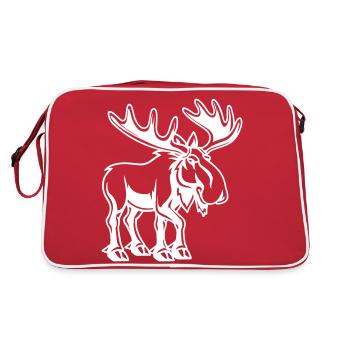 elch - Retro Tasche - Rot/Weiß - Hinten