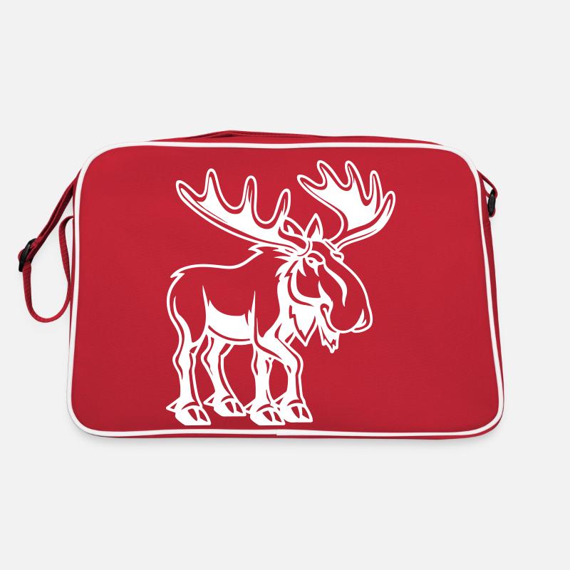 elch - Retro Tasche - Rot/Weiß