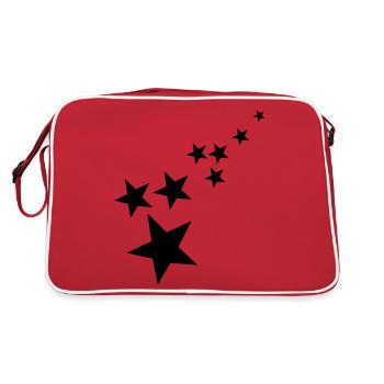 Sterne - Retro Tasche - Rot/Weiß - Hinten