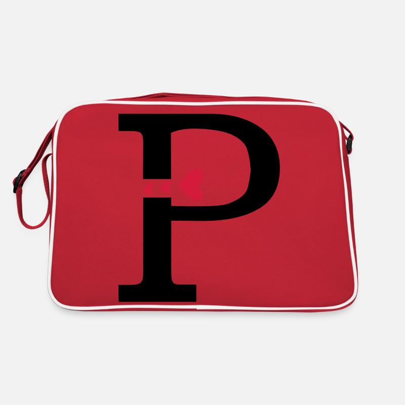 Capital lettre P avec des coeurs Sac Retro