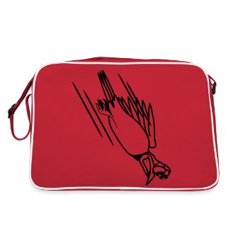 drôle d'oiseau crash cool drôle bande dessinée - Sac Retro - rouge/blanc - Dos