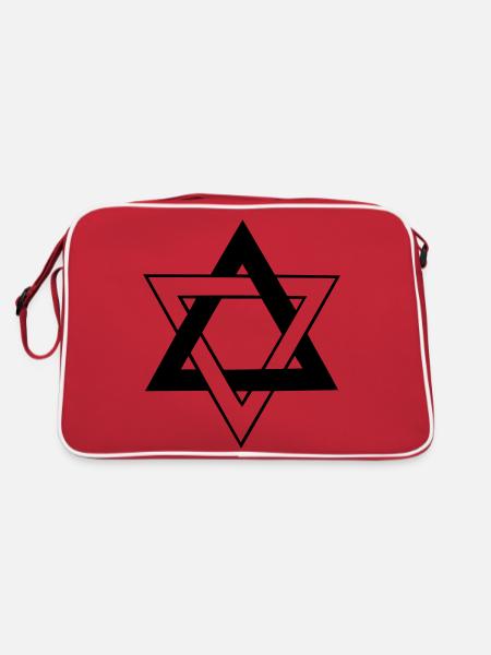 Jewish star David seal of Solomon jewish symbol - Retro Bag - red/white - Back