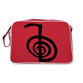 Chokurei symbole reiki spirale dessin tribal - Sac Retro - rouge/blanc - Dos