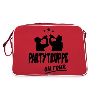 Partytruppe Gang Sufen Bier Junggesellenabschied - Retro Tasche - Rot/Weiß - Hinten