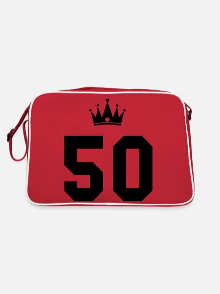 50 Krone - Retro Tasche - Rot/Weiß - Hinten