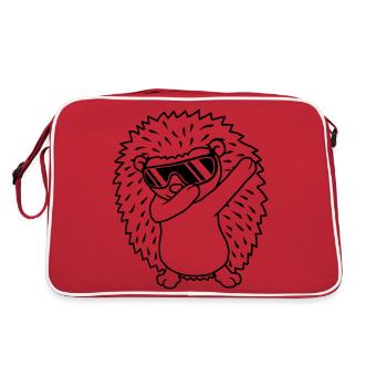 dabbing hedgehog dab dance - Retro Bag - red/white - Back