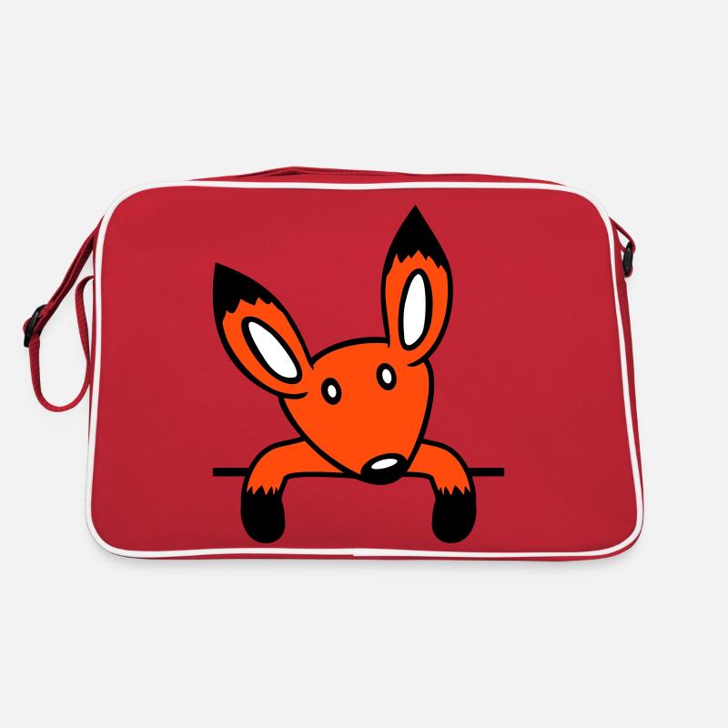 Fuchs Rotfuchs Hinter Zaun Mauer Wand Guckt Süß Retro Tasche