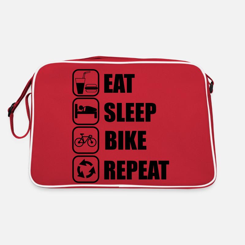 eat,sleep,bike,repeat Cycling Retro Bag