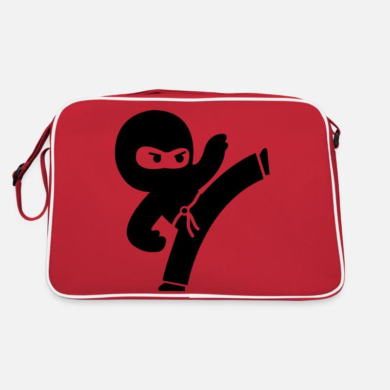 ninja - Retro Tasche - Rot/Weiß
