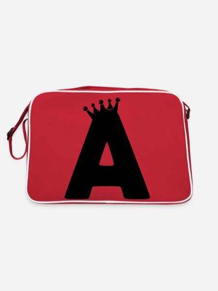 Couronne de lettre A - Sac Retro - rouge/blanc