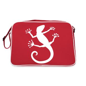 Power animal lizard - Retro Bag - red/white - Back