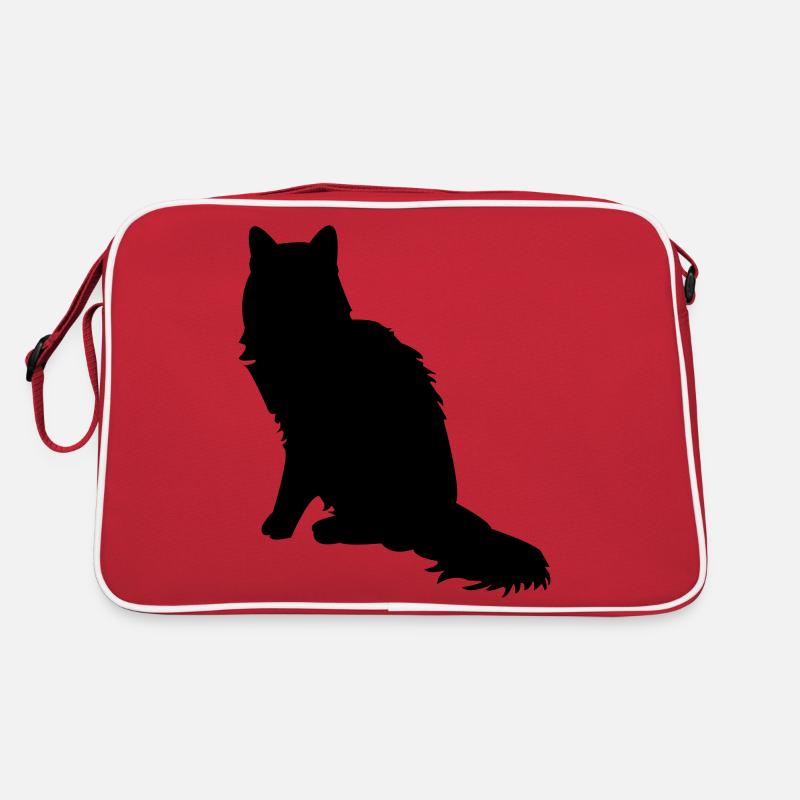 Maine Coon - Retro Tasche - Rot/Weiß
