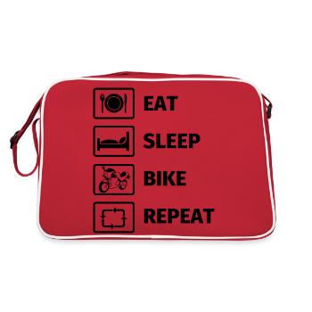 EAT SLEEP BIKE REPEAT - Retro Bag - red/white - Back