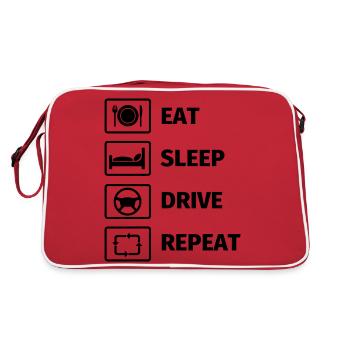 EAT SLEEP DRIVE REPEAT - Sac Retro - rouge/blanc - Dos