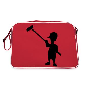 maler - malermeister - Retro Tasche - Rot/Weiß - Hinten