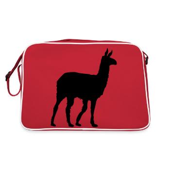 lama - Retro Tasche - Rot/Weiß - Hinten