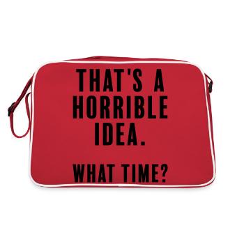 Das ist eine schreckliche Idee - welche Zeit - Retro Tasche - Rot/Weiß - Hinten