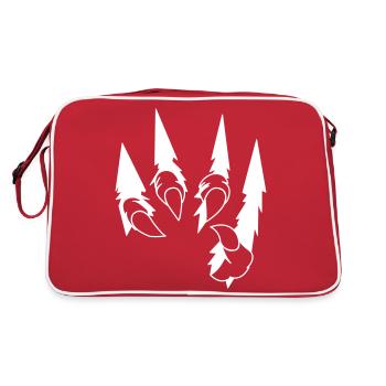 animal claws 001 - Retro Tasche - Rot/Weiß - Hinten