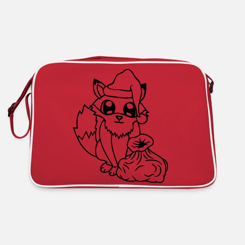 Fuchs Rotfuchs Weihnachtsmann Weihnachten Geschenk Retro Tasche
