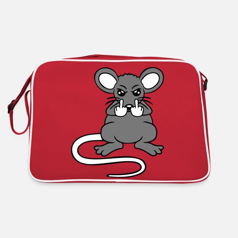 Maus Böse Wütend Frustriert Aggressiv Mittelfinger Retro Tasche