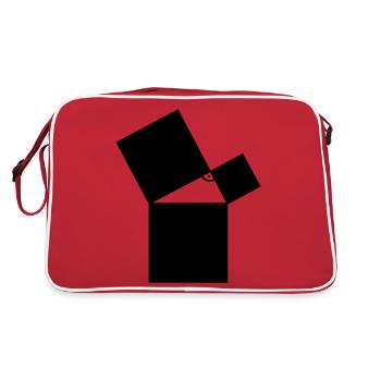 mathe - Retro Tasche - Rot/Weiß - Hinten