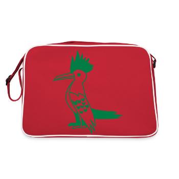 Tall woodpecker black and white - Retro Bag - red/white - Back