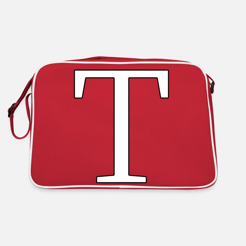 Buchstabe T Anfangsbuchstabe Retro Tasche