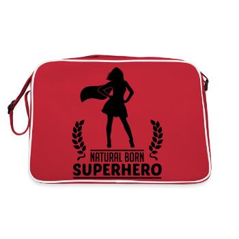 Natural Born Superhero - Retro Tasche - Rot/Weiß - Hinten