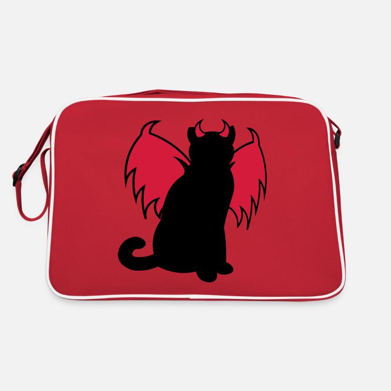 Devil Cat / Teufelskatze / chat diable / idée cadeau Sac Retro