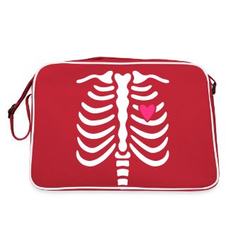 Skeletal, pregnancy - Retro Bag - red/white - Back