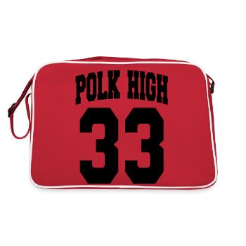 Geek Humor - POLK HIGH (Vector 1c) - Retro Tasche - Rot/Weiß - Hinten