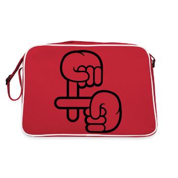 Cross character evil hell satan comic satanist han - Retro Bag - red/white - Back