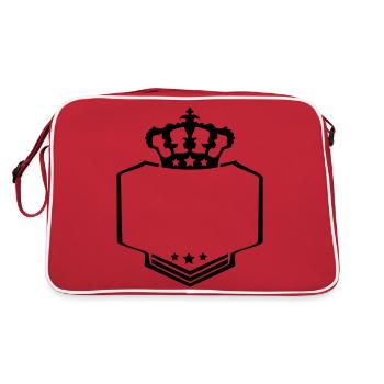 frame border couronne crête texte roi logo - Sac Retro - rouge/blanc - Dos