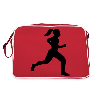 Läuferin - Retro Tasche - Rot/Weiß - Hinten
