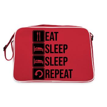 Repeat sleep daily - Retro Bag - red/white - Back