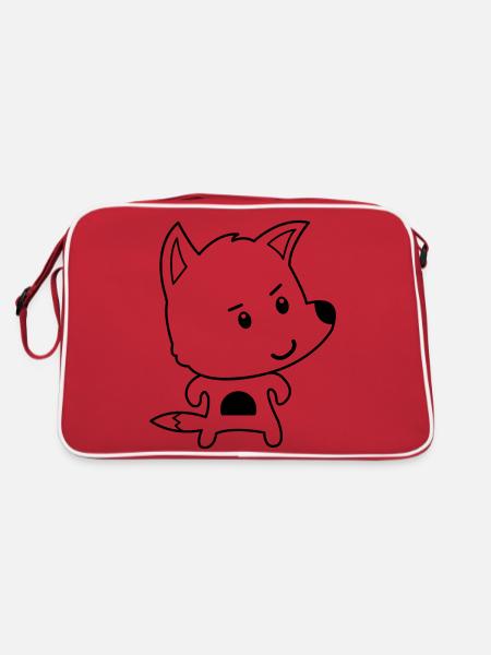 fuchs comic - Retro Tasche - Rot/Weiß - Hinten