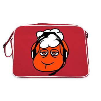 Sheep Gamer Headset Call Center Nerd Sad Game - Retro Bag - red/white - Back