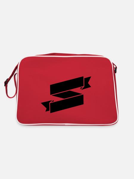 Bannière ruban noir - Sac Retro - rouge/blanc - Dos