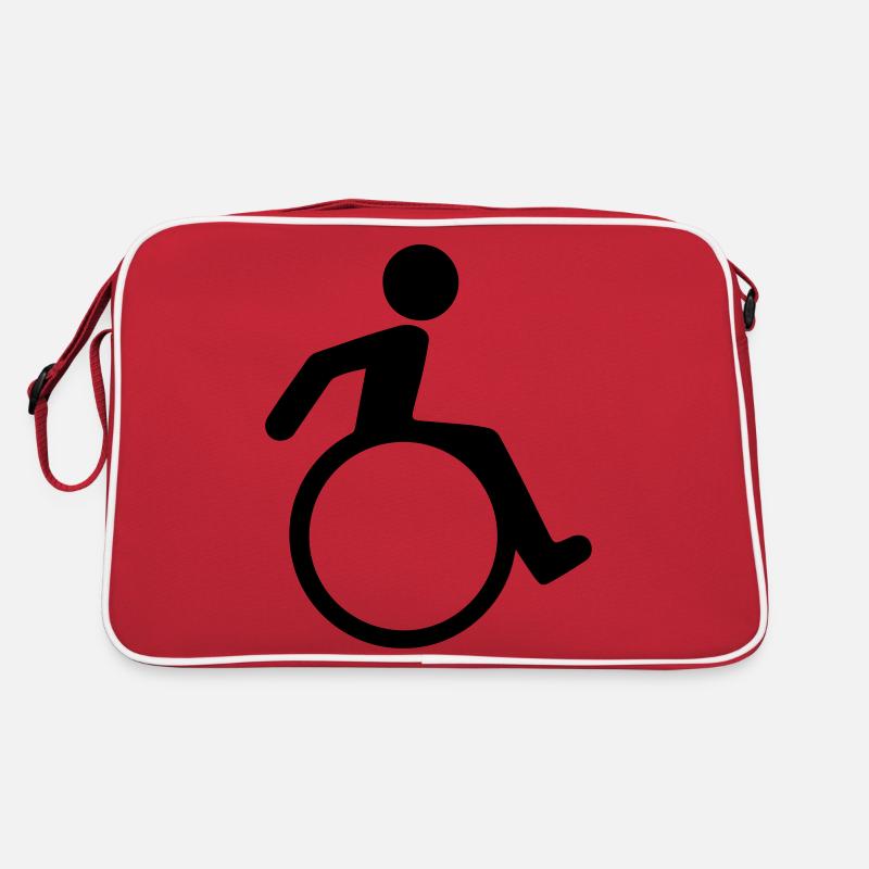 Rollstuhl (Kostenlos!) - Retro Tasche - Rot/Weiß