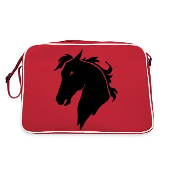 Pferdekopf - Retro Tasche - Rot/Weiß - Hinten