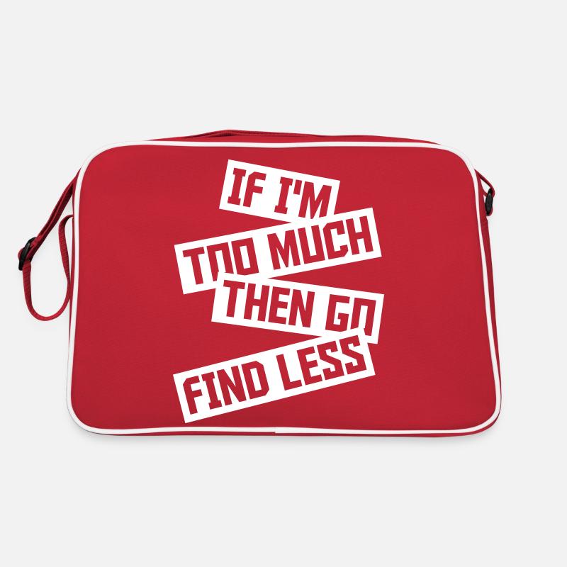 if im too much - Retro Tasche - Rot/Weiß