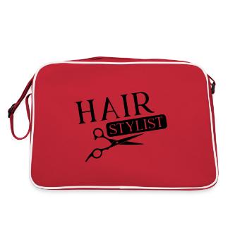 Hair stylist schere - Retro Tasche - Rot/Weiß - Hinten