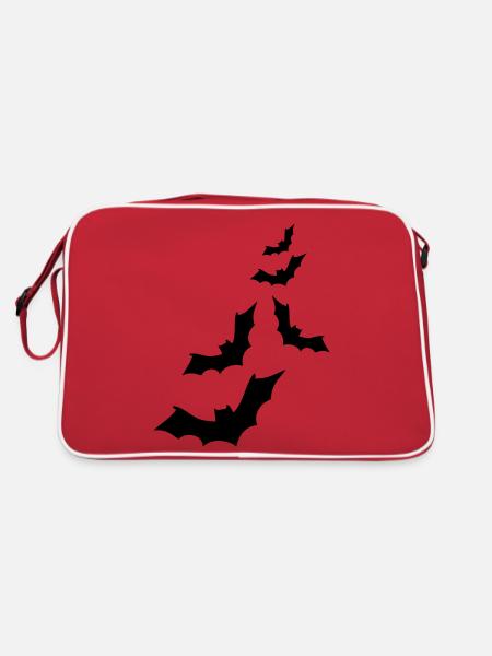 Fledermäuse - Retro Tasche - Rot/Weiß