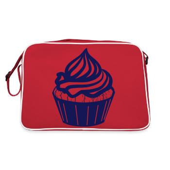 Kuchen Muffin 1 - Retro Tasche - Rot/Weiß - Hinten