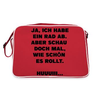 Rad ab lustiges Motto cooler witzig Spruch Vektor - Retro Tasche - Rot/Weiß - Hinten