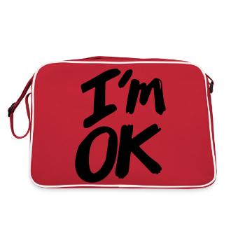 Mir geht es gut. - Retro Tasche - Rot/Weiß - Hinten