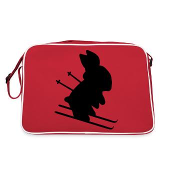 Ski Hase - skihase - Retro Tasche - Rot/Weiß - Hinten